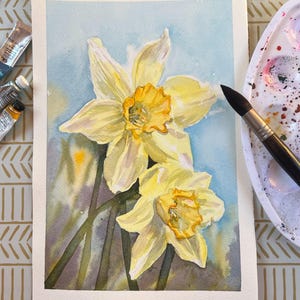 Daffodil/Daffodil painting/Daffodils/Watercolour Painting/Original Painting/Flower Paintings/Art Gifts/Watercolours/Floral Gifts/Flowers