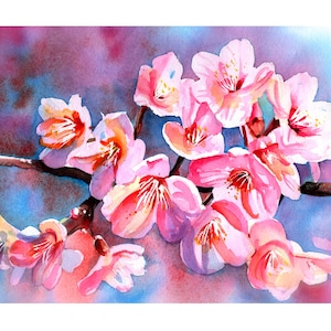 Cherry blossom print/cherry blossoms/downloadable prints/wall art/prints/printable wall art/digital downloads/floral art/flowers/flower gift