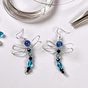 Silver Plated Dragonfly Dangle Earrings: Hypoallergenic Wire Charm