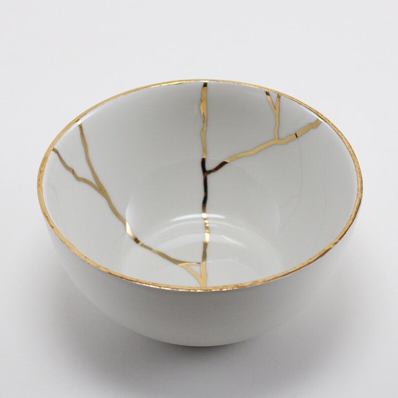 Kintsugi Bowl Food Safe Kintsugi Japanese Salad Bowl Etsy