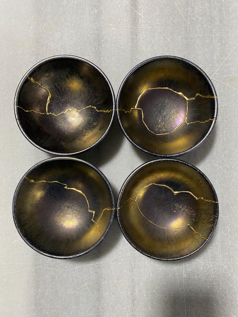 Kintsugi Bowl, Japanese Art, Kintsugi Pottery, Kintsugi Set, Personalized Gifts, Handmade Home Decor, Minimalist image 9