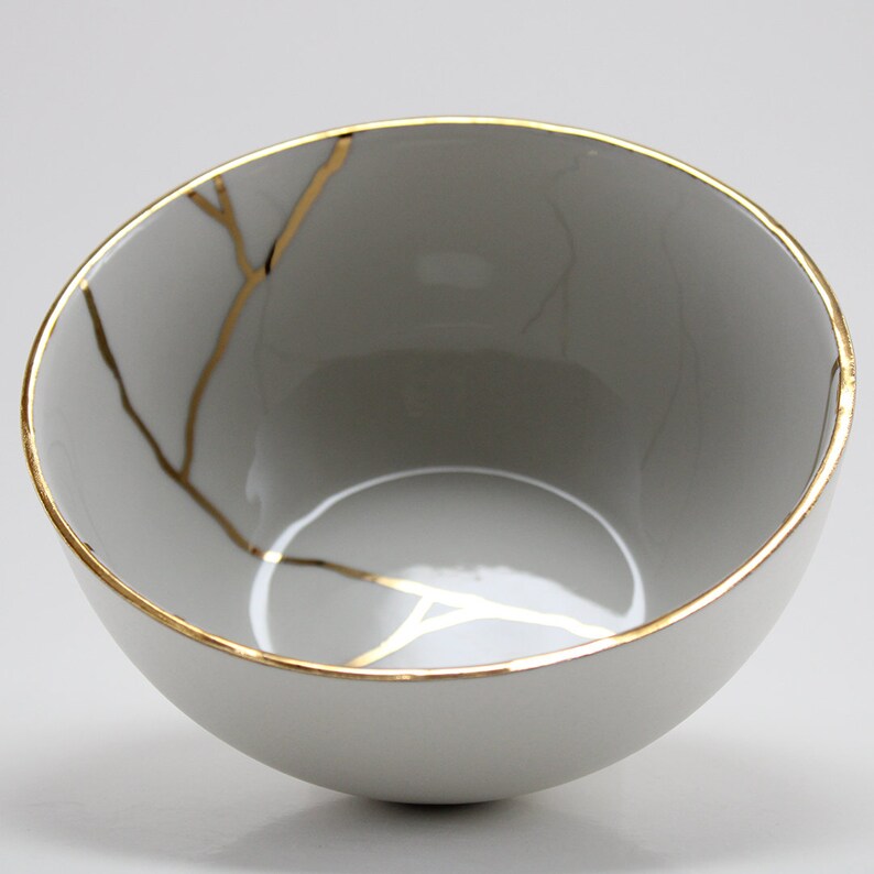Kintsugi Bowl Food Safe Kintsugi Japanese Salad Bowl Etsy
