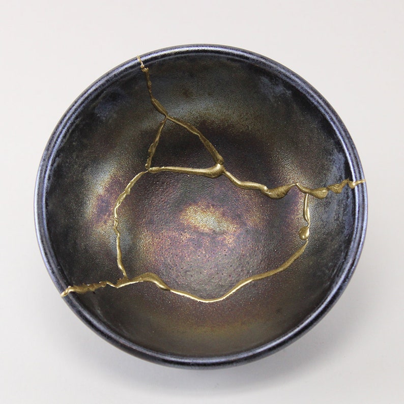 Kintsugi Bowl, Japanese Art, Kintsugi Pottery, Kintsugi Set, Personalized Gifts, Handmade Home Decor, Minimalist image 4