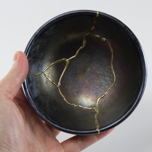 Kintsugi Bowl, Japanese Art, Kintsugi Pottery, Kintsugi Set, Personalized Gifts, Handmade Home Decor, Minimalist image 5