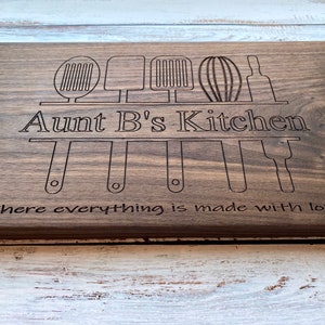 Personalized Wood Cutting Board Gift for Women, Handmade Cutting Board Mothers Day Gift, Personalized Rustic Housewarming Gift image 1