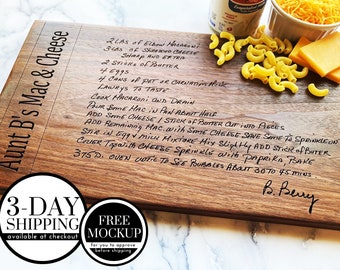 Handwritten recipe cutting boards handwritten custom cutting boards recipes engraved cutting board fathers day cutting board personalized