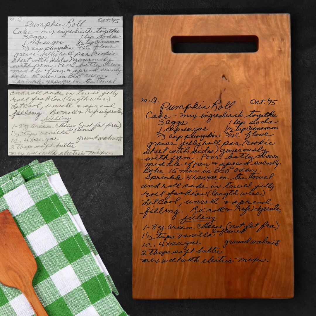 Engraved Family Recipe Board Custom Recipe Cutting Board Unique Gift