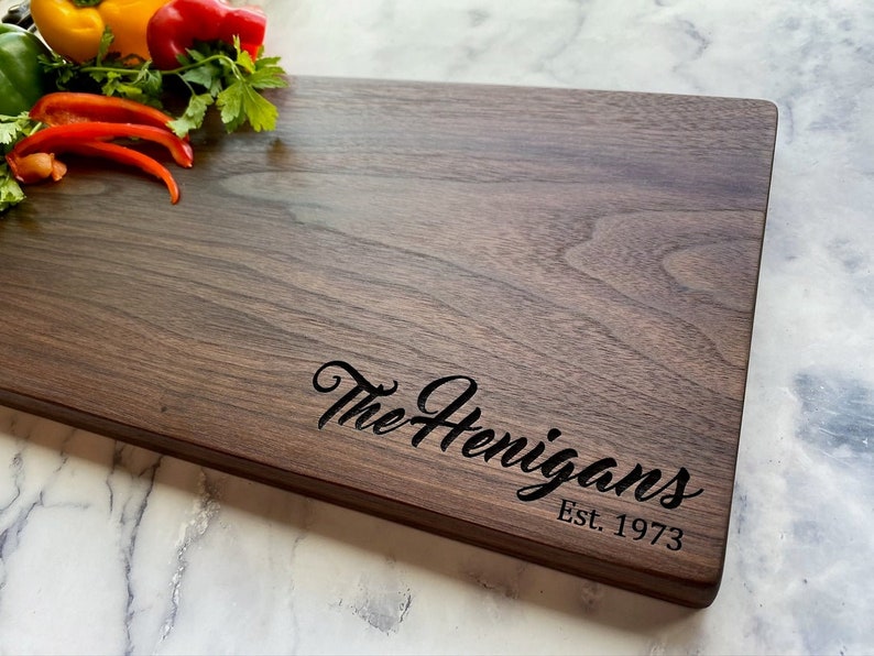 Last Name Custom Cutting Board Personalized Cutting Board Etsy