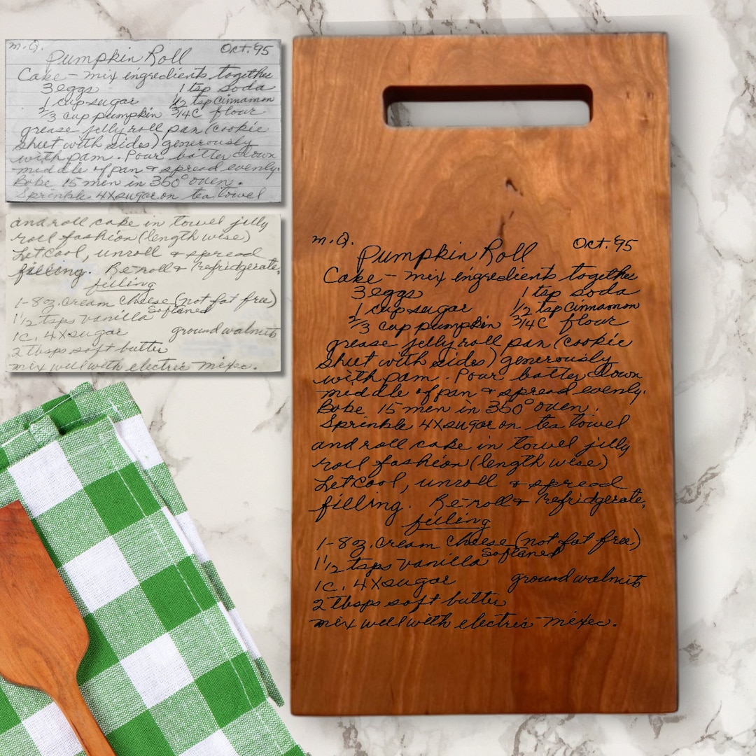 Engraved Family Recipe Board Custom Recipe Cutting Board Etsy