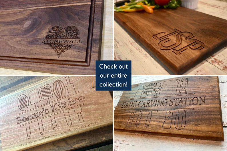 Personalized Wood Cutting Board Gift for Women, Handmade Cutting Board Mothers Day Gift, Personalized Rustic Housewarming Gift image 9