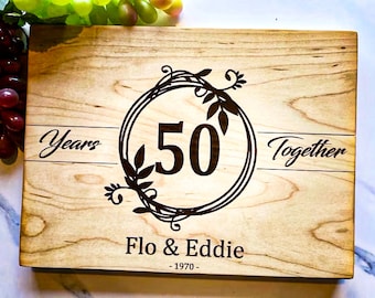 50th wedding anniversary gifts 50th anniversary gifts for parents 50th anniversary gifts for couples anniversary cutting board personalized