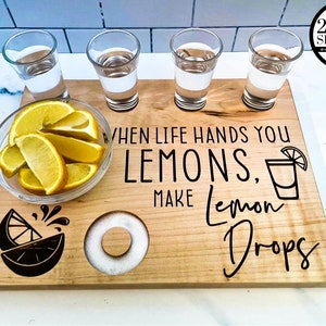 Drink flight board Coctktail gift idea Vodka gift 40th birthday gifts for women alcohol gifts for women shot glass holder lemon drop martini