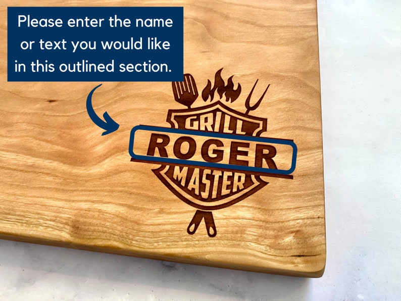 Grill master wooden chopping board, personalized BBQ cutting board with last name. BBQ gifts, meat carving station, step dad gift image 2