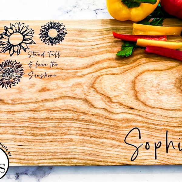 Sunflower cutting board personalized sunflower gifts for mom sunflower kitchen decor new home gift for sunflower lover floral kitchen decor