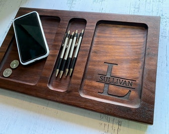 Wood Tray Personalized Valet Tray for mens Catchall Tray Wood Catch all Tray Wood Gifts for Him Tray Wedding Gift for Groom gift for husband