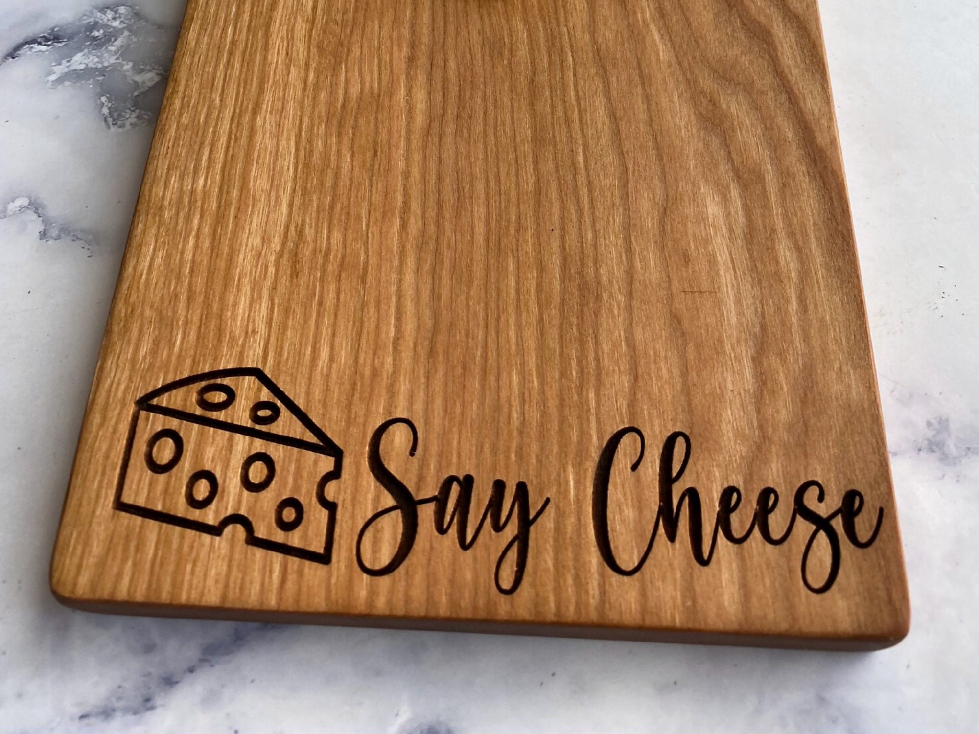Say Cheese Charcuterie and Cheese Board 2 sizes Cherry Etsy