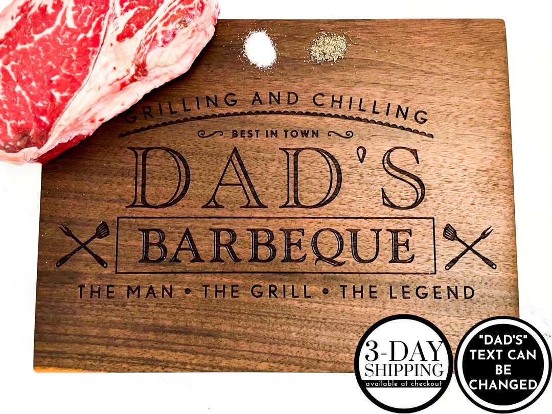 Personalized Cutting Board for Dad Grill Gifts for Dad Bbq Gifts for