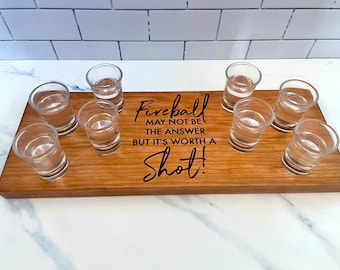Shot Glass Holder Shot Board Whiskey Lover Gift Shot Glass Board Fireball Gift Shot Flight Board Whiskey Gift for Dad Whiskey Gift for Him