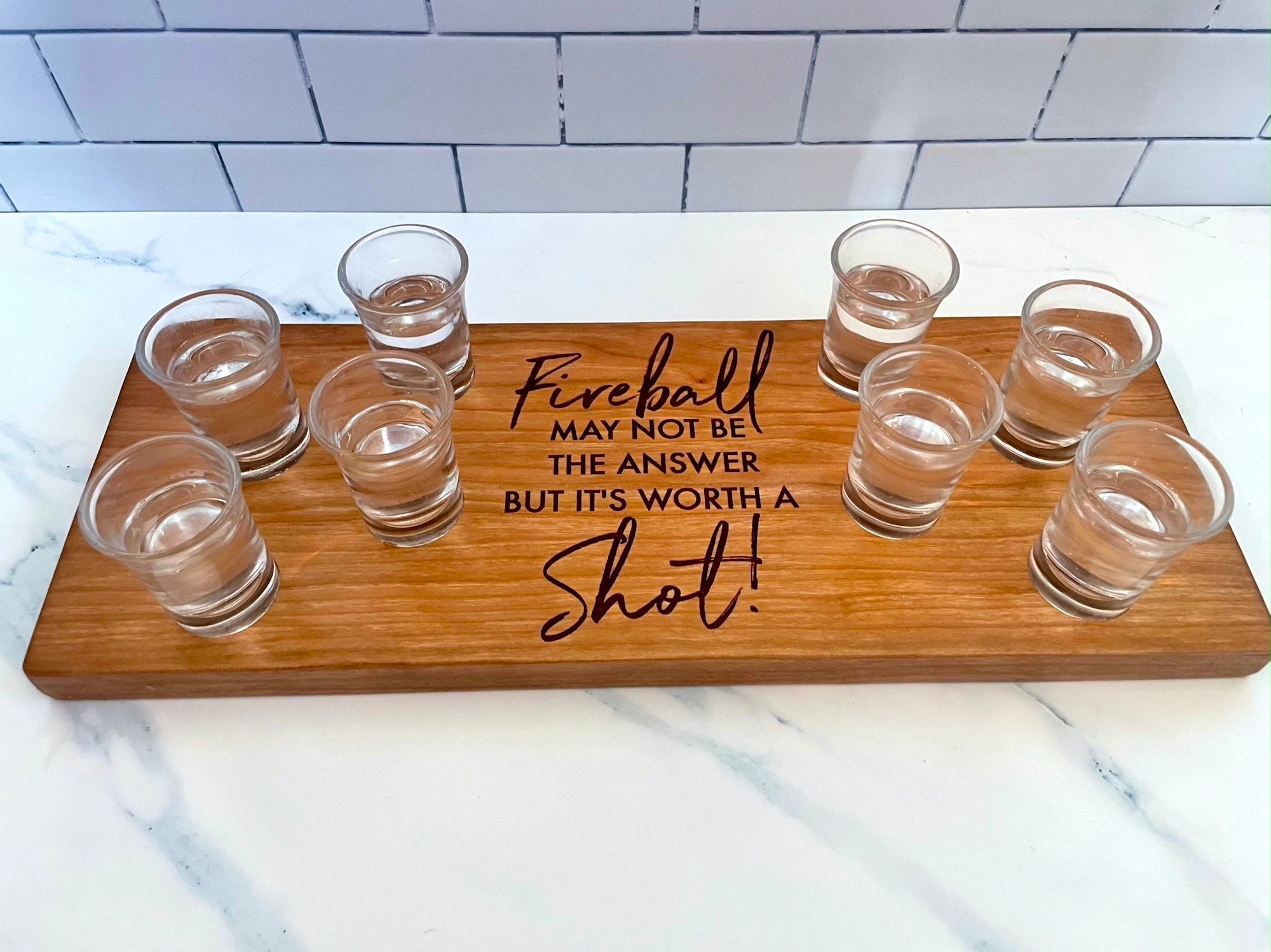 Fireball Whiskey Gift Shot Flight Board or Shot Glass Holder Etsy