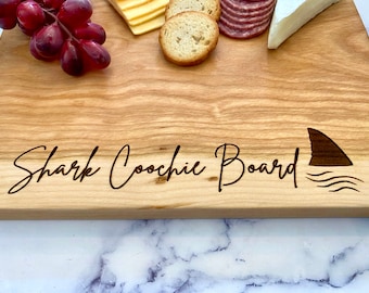 Shark coochie board charcuterie board funny housewarming gift for her funny new home gift for single woman funny first home gift for women