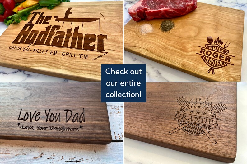 Grill gifts for mens 50th birthday gift for dad grilling gifts for dad from kids cutting board personalized wood gifts for husband bbq gifts image 9