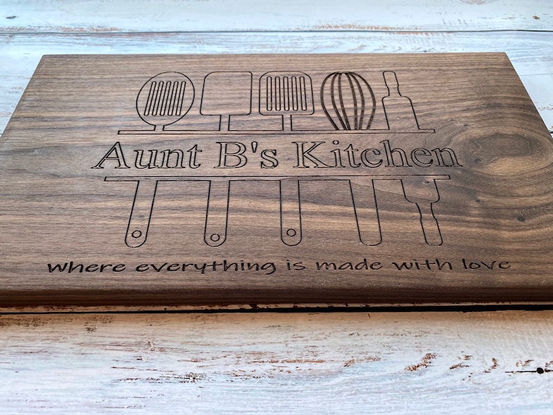 Personalized Wood Cutting Board Gift for Women, Handmade Cutting Board Mothers Day Gift, Personalized Rustic Housewarming Gift image 1