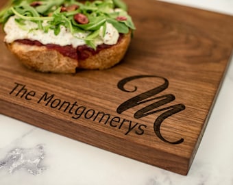 Unique wedding gift for couple, engraved wedding gift for couple. Wood personalized cutting board personalized with name, charcuterie board