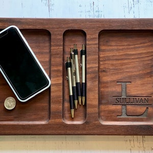 Mens valet tray wooden catchall tray wood valet tray personalized catchall tray wood anniversary gift for him 1 year boyfriend gift birthday