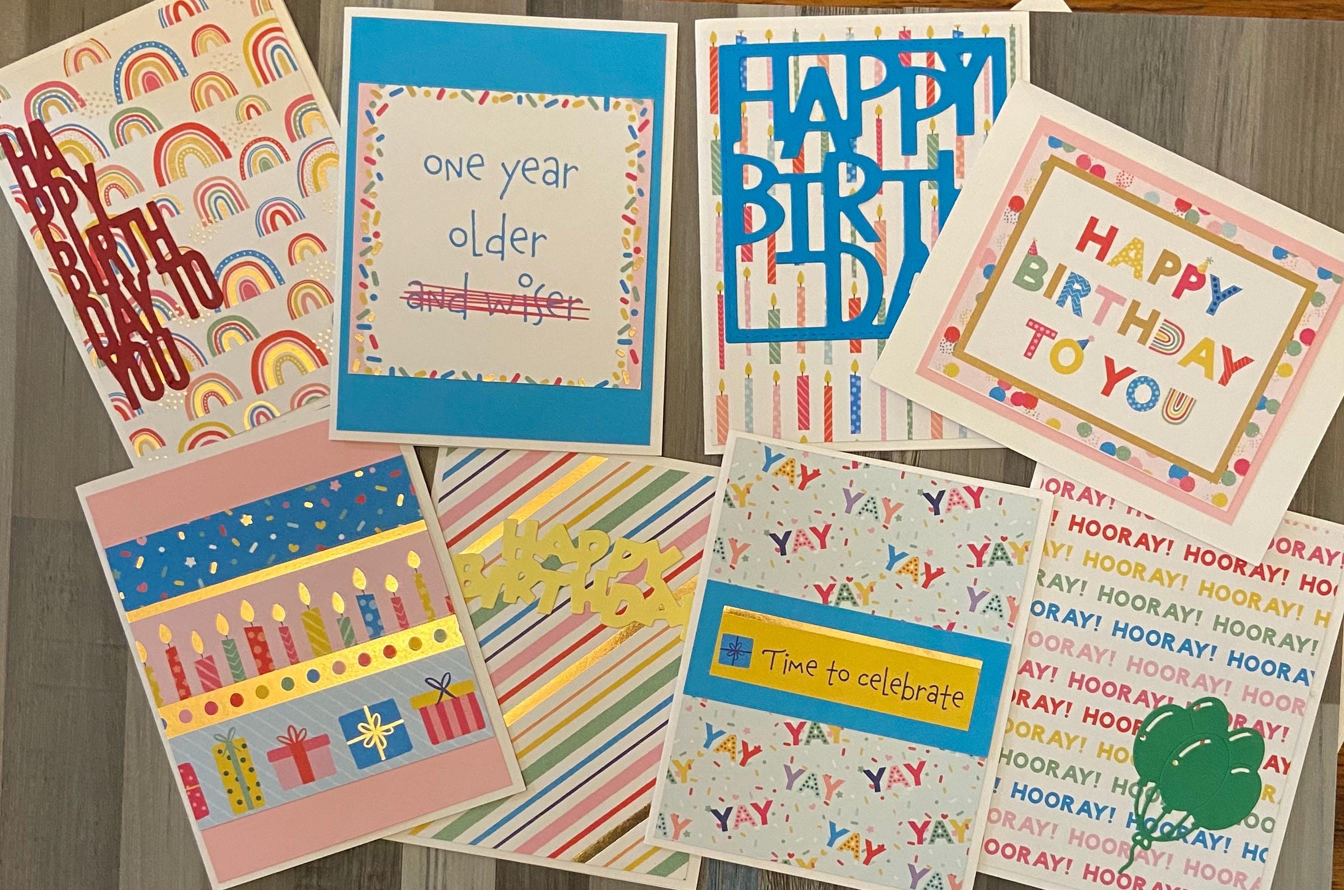Handmade Birthday Card Set: Celebration Greetings, Set of 8 - Etsy