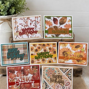 Handmade Fall Birthday Card | Pumpkin, Sunflower, Plaid Designs