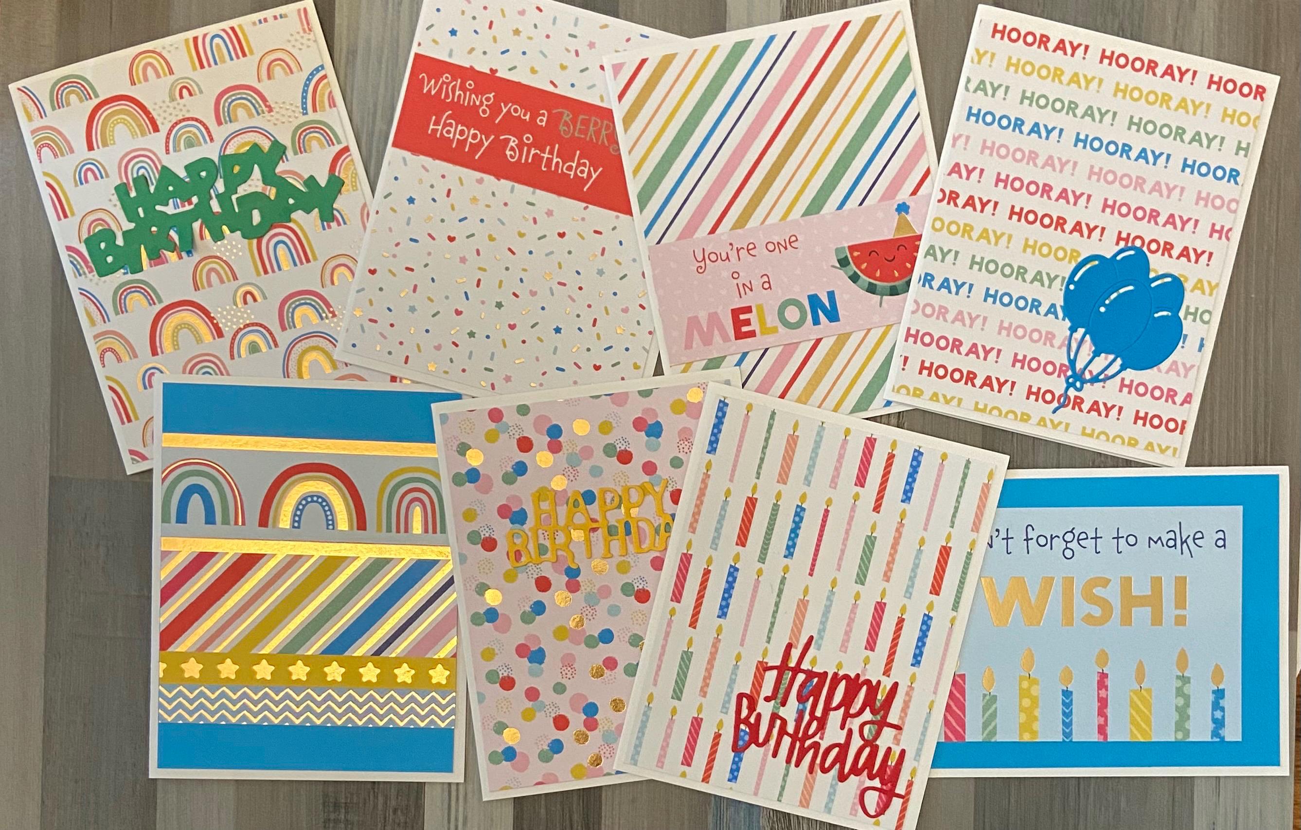 Handmade Birthday Card Set: Celebration Greetings, Set of 8 - Etsy