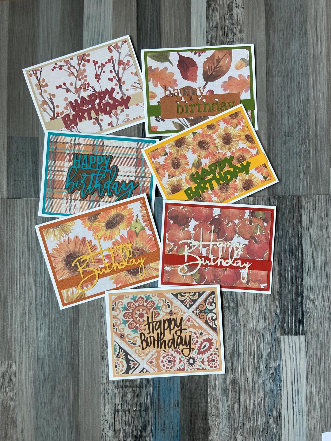 Handmade Fall Birthday Card | Autumn Birthday Greeting | Pumpkin ...