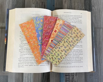 Colorful & Playful Bookmarks, Double-sided design measures 2"x6", Laminated for Durability, Available as singles or sets, Handmade