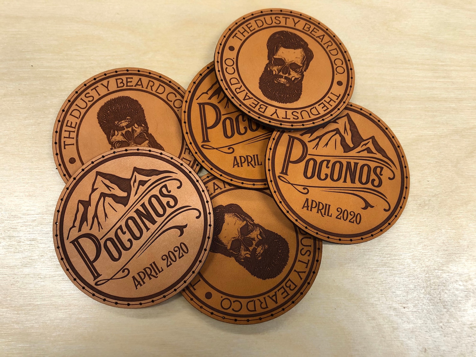 Custom Leather Patches 2 round. We can laser engrave Etsy