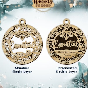 Adorno personalizado para trabajadores esenciales/trabajadores de primera línea: colección definitiva de adornos navideños