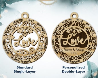 Personalized Love/XOXO Ornament - Ultimate Christmas Ornament Collection