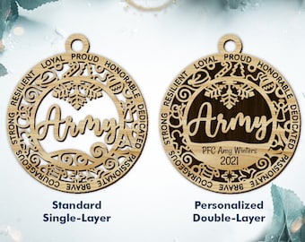 Personalized Army/Air Force/Coast Guard/Marines/Military/Navy Ornament - Ultimate Christmas Ornament Collection