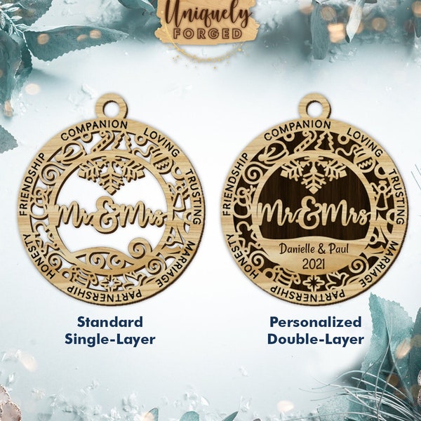 Personalized Mr. and Mr./Mr. and Mrs./Mrs. and Mrs. Ornament - Ultimate Christmas Ornament Collection