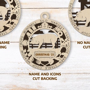 Personalized Pig Scene Ornament - Farm Fresh Ornament Collection