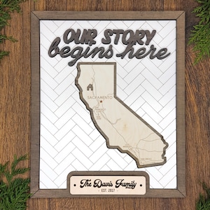 Panneau personnalisé d'état de la carte de la Californie avec beaucoup d'options !