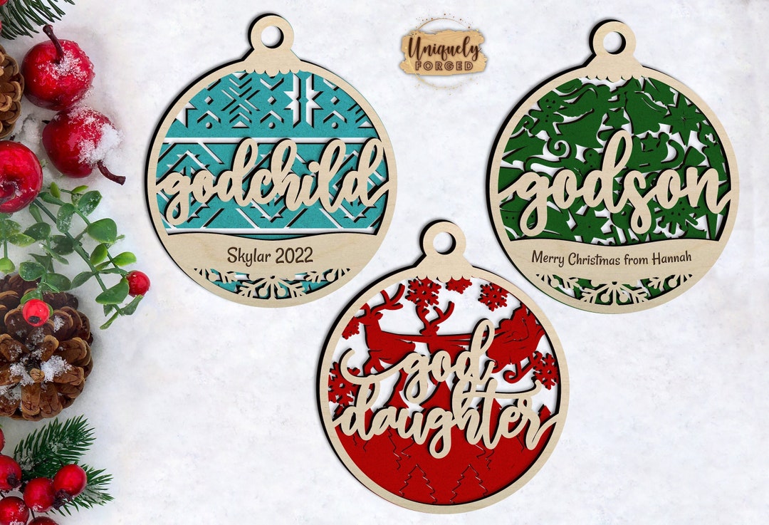 Personalized Godchild/goddaughter/godson Ornament Ultimate Christmas