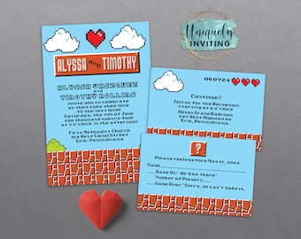 8-Bit Love Invitations