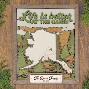Personalized Alaska Map State Sign with Lots of Options!