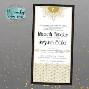 Gatsby Glam Quinceañera Invitation