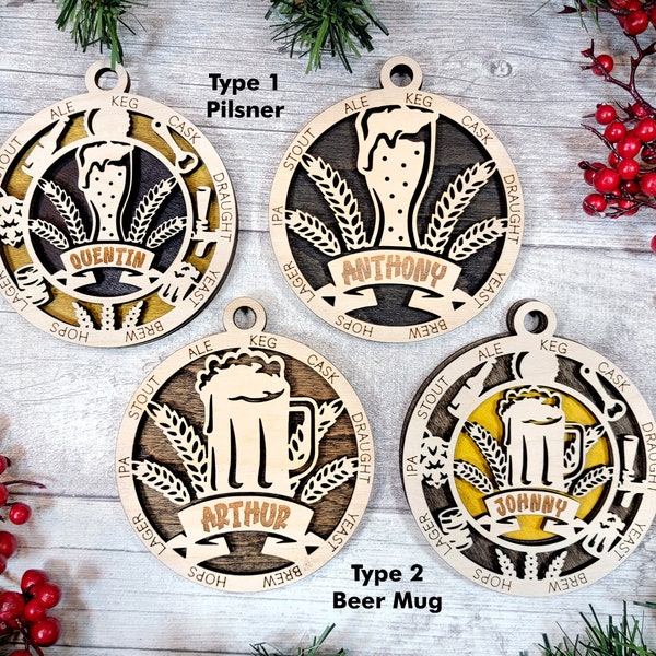 Personalized Beer Drinker or Craft/Home Brewer Ornament - Jolly Good Time Ornament Collection