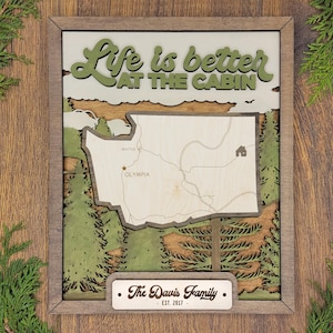 Gepersonaliseerd bord van de staat Washington Map met veel opties!