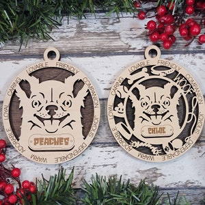 Gepersonaliseerde langharige Chihuahua-ornament - schattige hondenornamentcollectie