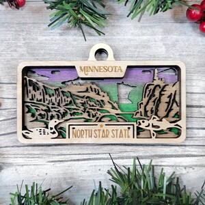 Personalisierte Minnesota Ornament - Zustandsschild Weihnachtsverzierungskollektion