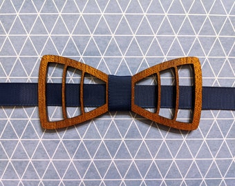 Customizable Wood or Acrylic Bow Tie with Stripes