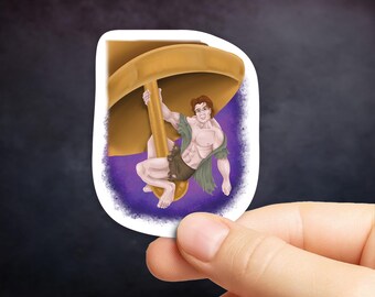 Hunchback Pinup Sticker in Gloss or Holographic | Die-Cut, Waterproof, Laminated Vinyl Sticker